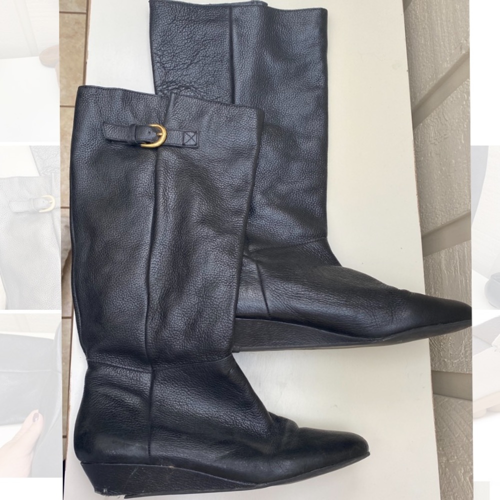⚫️ STEVE MADDEN black leather boots size 10